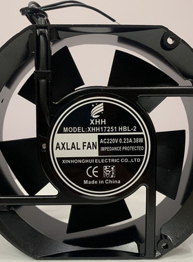 XHH17251HBL-2全新XHH1725HA2 滚珠轴承椭圆形220V全金属散热风扇