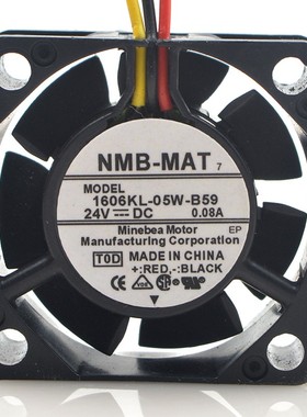 1606KL-05W-B59 原装NMB 24V 0.08A 4CM 3线数控机床 变频器风扇
