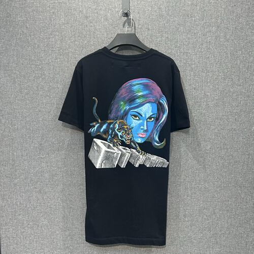 万物二奢 99新 OFF WHITE 黑色立方体裂纹印花短袖T恤m码6410