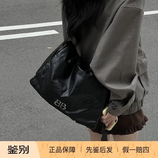 万物二奢 Balenciaga巴黎世家MonacoHobo黑银油蜡皮斜挎单肩包