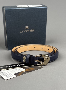 万物二奢 未使用品 意大利Cromia多色软牛皮镀金马蹄扣女士细腰带