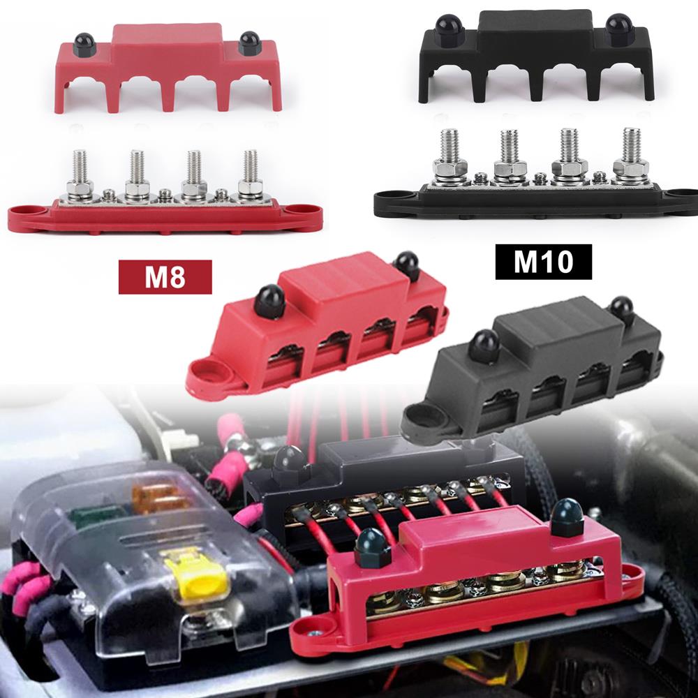 船艇负极接线排柱房车改装汇线排交直流通用M8M10大电流接线4螺柱