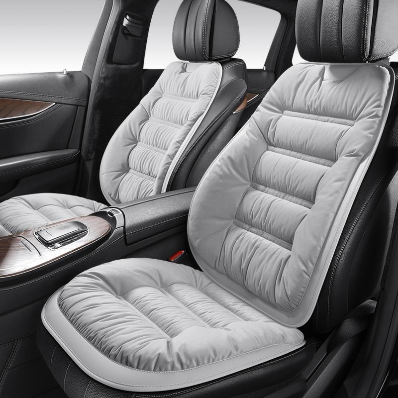 毛绒冬季汽车坐垫三件套五座小车座椅垫半包冬天半包围加厚羽绒女