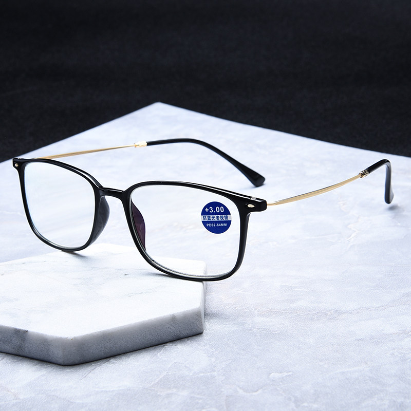 防蓝光老花镜男女超轻时尚防辐射高清大框防疲劳树脂老光老人眼镜
