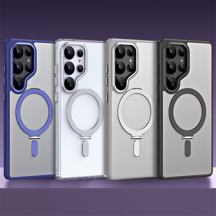 适用 三星 s25 ultra 手机壳 s25+plus 肤感磨砂 隐藏式支架 S25  Magsafe磁吸充电防摔保护套