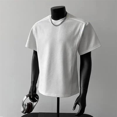 烽焱严选轻奢品质202.6夏新款轻奢痞帅男装正肩挺阔高级感短袖T恤