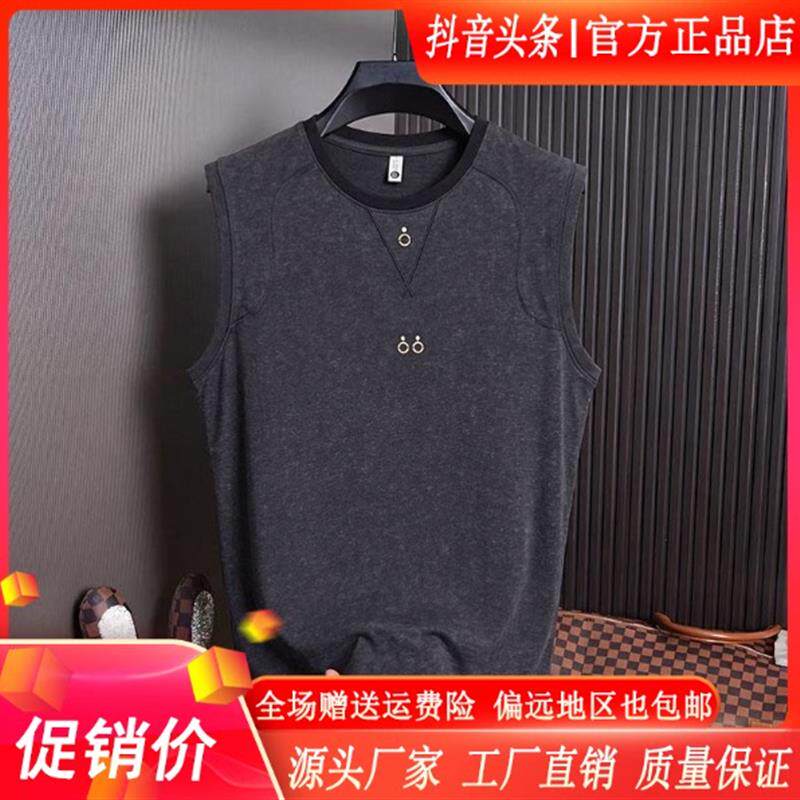 绅度轩服饰LMVQ高档运动无袖t恤男夏季圆领健身宽松背心吸汗上衣