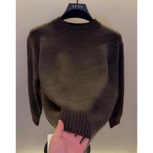 享奢名品男装高定男士圆领纯色简约针织衫毛衣秋冬时尚保暖打底衫