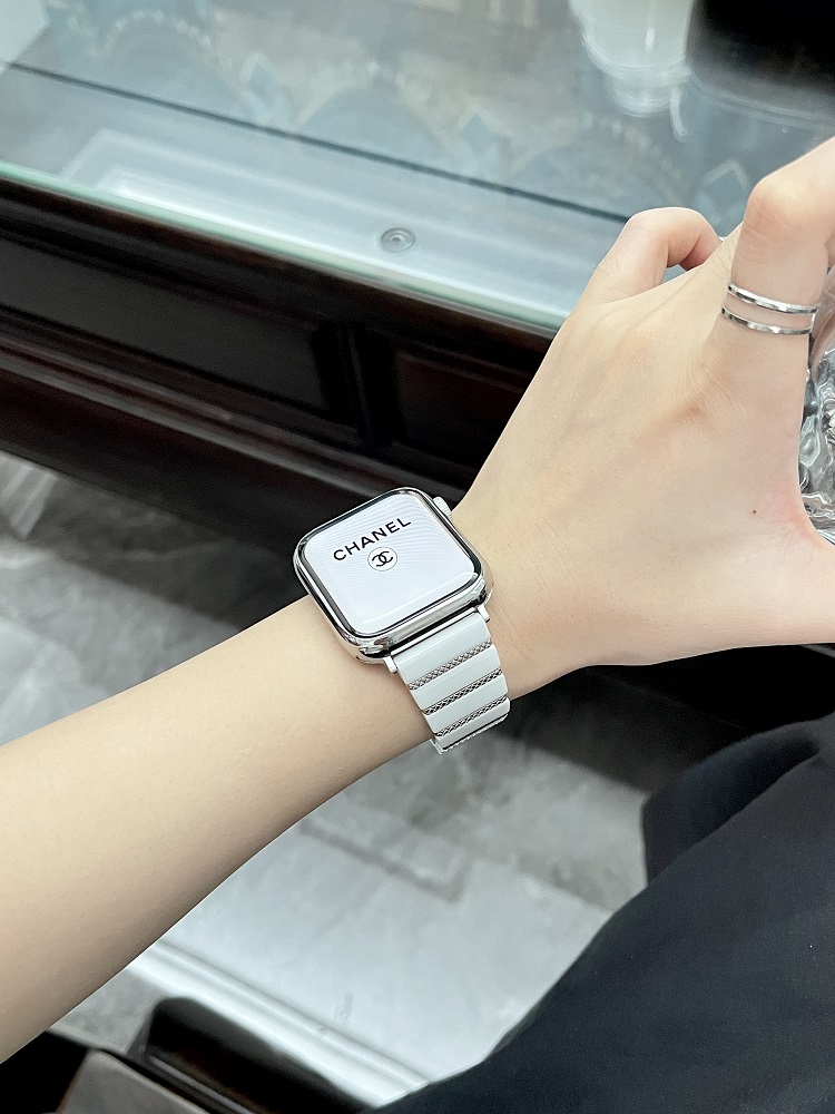 Puffpie 碎银陶瓷高级感小众表带适用AppleWatch345678代S8iwatch