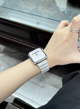 Puffpie 碎银陶瓷高级感小众表带适用苹果手表11代AppleWatch1098