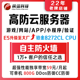 高防双线BGP五线独立物理服务器租用传奇微端网站页游戏秒解试用