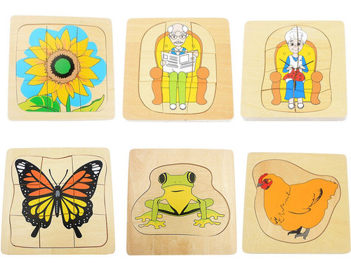 蒙台梭利动植物3-6岁木制玩具