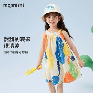 女童宽带吊带裙纯棉夏装幼儿碎花裙子儿童无袖背心裙女宝宝连衣裙