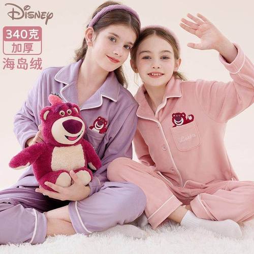 女童睡衣套装，舒适透气保暖柔软