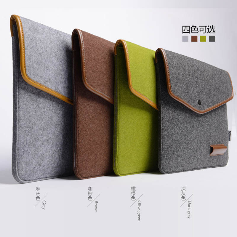 新款羊毛毡电脑包Macbook 11.6 13.3 15.4寸笔记本内胆包防震保护套百搭休闲时尚简约平板包防潮耐磨减震轻薄