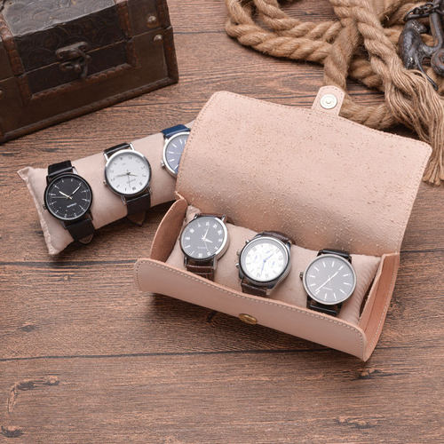 手表盒三位装圆形搭扣可拆便携式