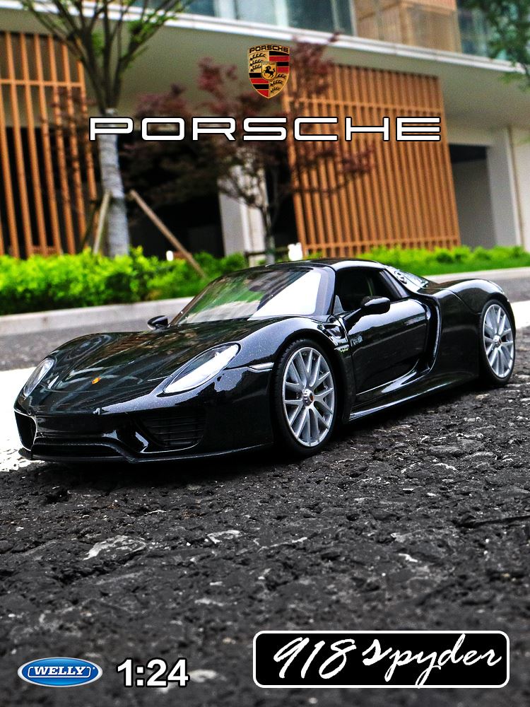 原厂仿真合金车模威利1:24保时捷918 911汽GT3车模型跑车收藏摆件