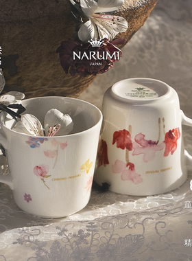 日本NARUMI/鸣海岩崎知弘 仙客来与猫/春天的庭院 马克杯340cc