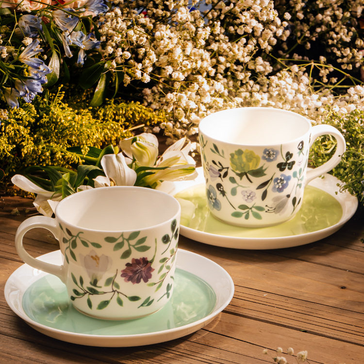 NARUMI/鸣海Anna Emilia系列 幸运草茶/花束单人咖啡杯/碟,餐饮具,咖啡杯,淘宝优惠券,粉丝福利购,淘宝优惠卷