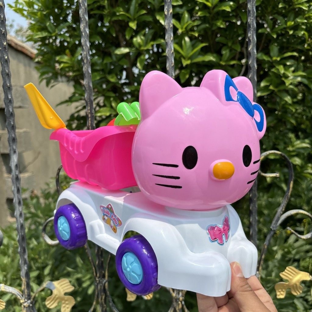 女孩粉色凯蒂猫KT猫儿童海边玩沙滩玩具车海滩工具铲子套装3岁7男