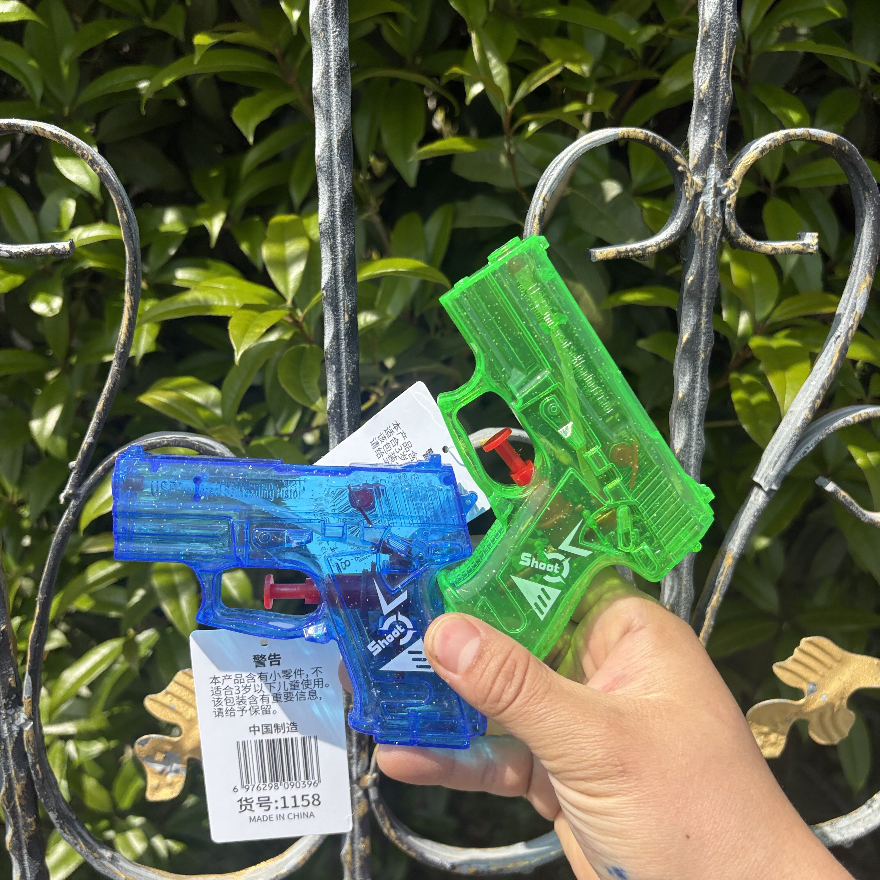 夏天小男孩USP透明连发水枪戏水漂流洗澡浴室儿童玩具水枪小手枪