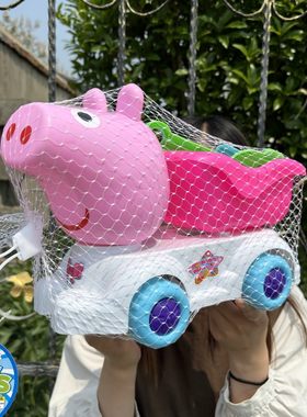 女孩粉色KT猫佩琪猪儿童海边玩沙滩玩具车海滩工具铲子套装3-8岁6