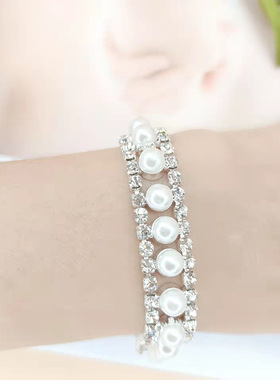 厂家 ins潮水晶手链女设计感小众百搭气质手镯网红珍珠手链