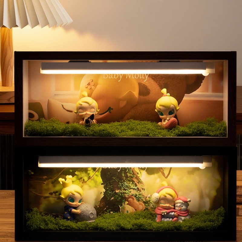 亚克力盲盒透明手办收纳展示架相框盒泡泡玛特led灯防尘公仔柜,收纳整理,手办收纳盒,淘宝优惠券,粉丝福利购,淘宝优惠卷