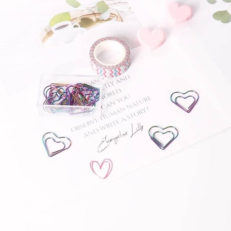 炫彩桃心回形针创意可爱少女心