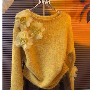 慵懒高级感加厚松弛感毛线衣2025冬季 新上衣好看针织女装