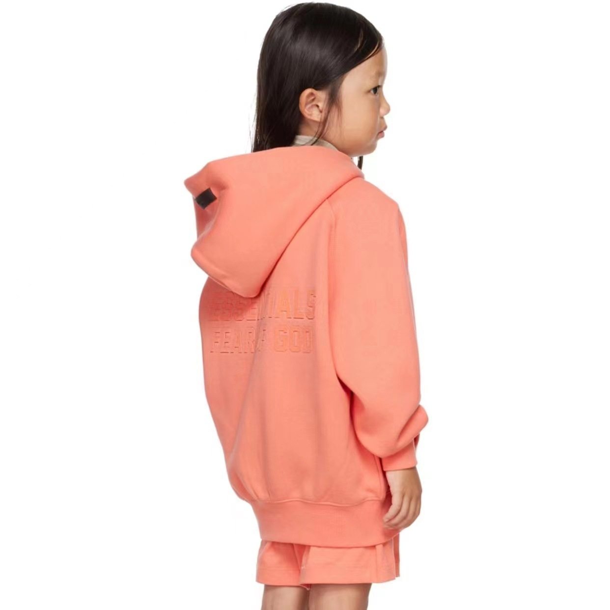 新款essentials童装儿童加绒拉链衫连帽卫衣