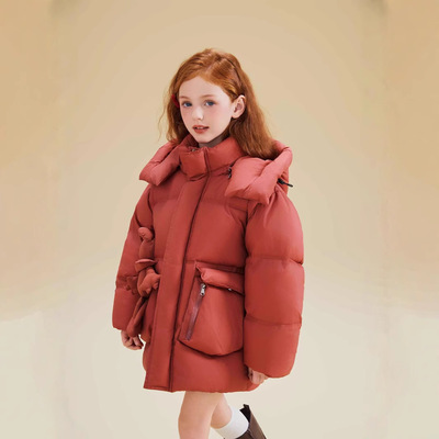 儿童羽绒服2024秋冬新款90白鸭绒加厚保暖连帽外套
