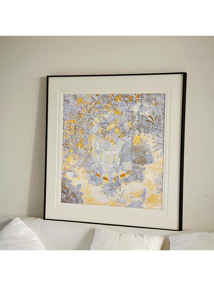 彷丝巾挂画高清喷墨客厅装饰画平易近人豪华风格小众艺术餐厅挂画
