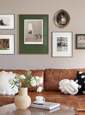 北欧复古小众艺术客厅美式装饰画沙发背景墙餐厅壁画法式挂画组合