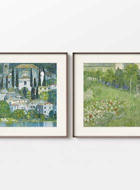 治愈系卧室床头装饰画田园风绿色植物小众艺术美式餐厅正方形挂画