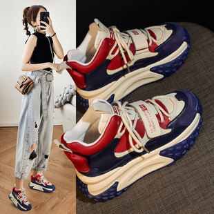 欧洲站内增高老爹鞋女秋冬2025年新款加绒厚底高筒鞋小个子休闲