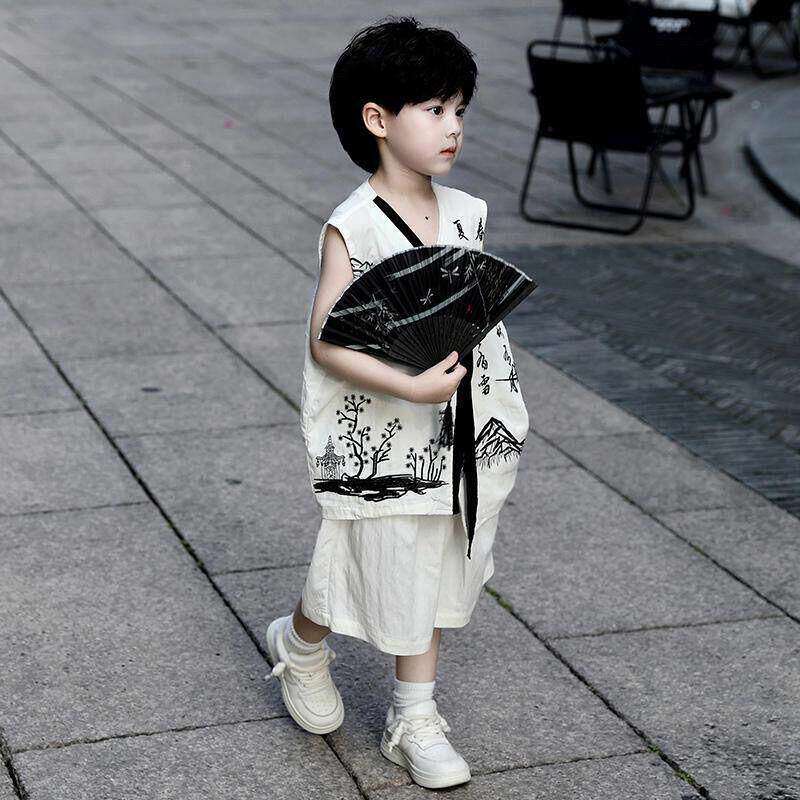 欧洲站男童夏装汉服套装2