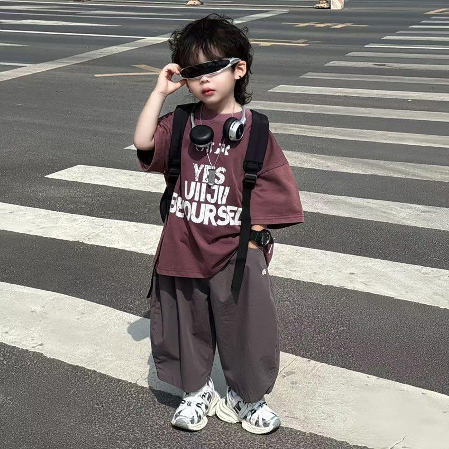 欧洲站男童夏套装2026新