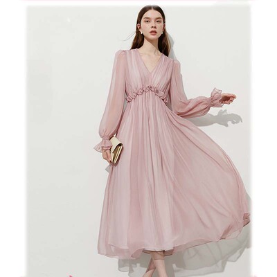 法式气质雪纺连衣裙优雅2025新款