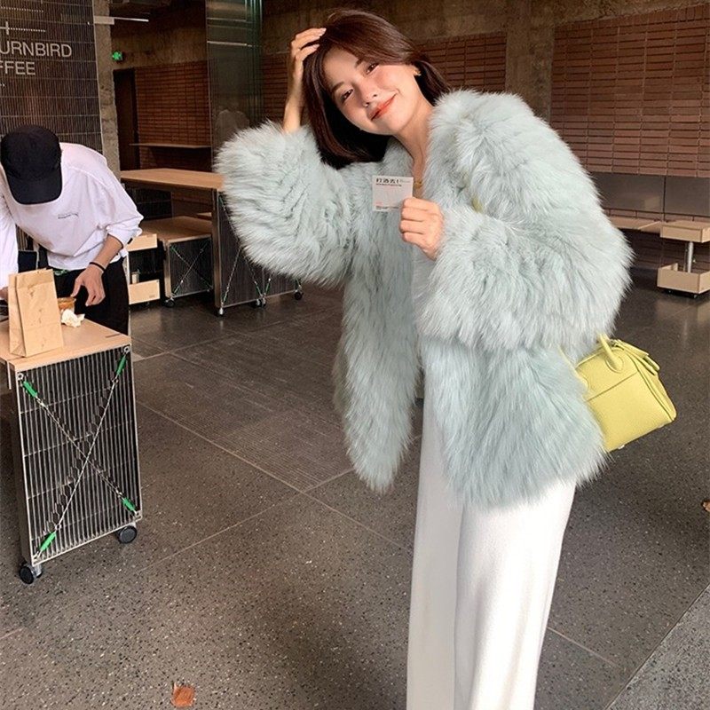 2025秋冬新款韩版仿狐狸毛皮草外套女短款海宁年轻款爆款显瘦大衣,女装/女士精品,皮草,淘宝优惠券,粉丝福利购,淘宝优惠卷