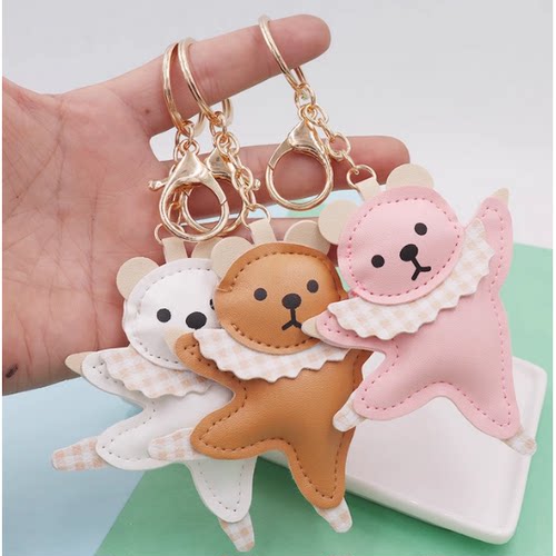 卡通萌萌哒跳芭蕾舞皮革兔子女包包挂件配饰