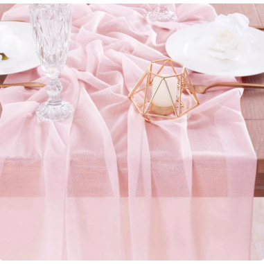 蓬蓬裙婚纱头饰庆生日派对活动装饰餐桌绉布雪纺桌布