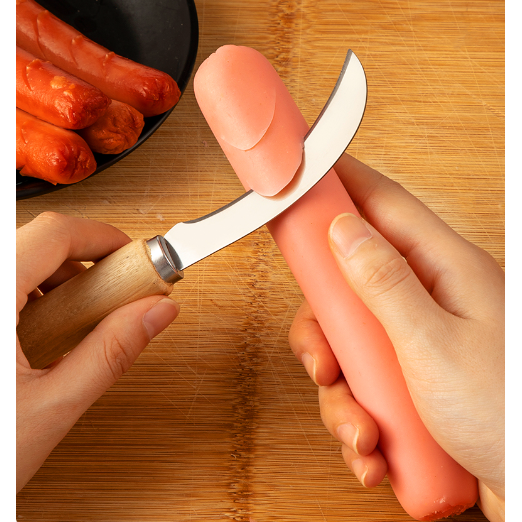 【1个装】小弯刀烤肠专用刀摆摊商用淀粉肠花刀不锈钢居家日用套