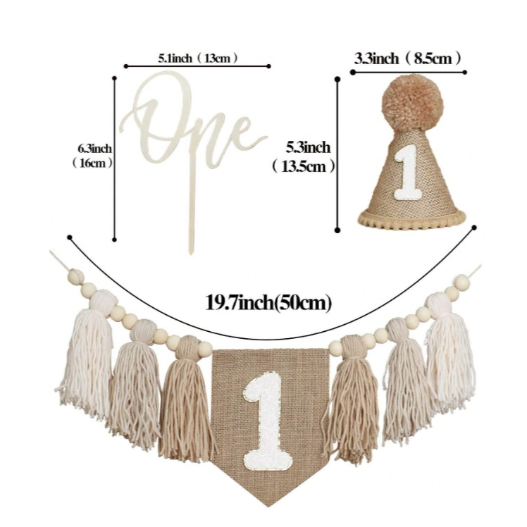 手工ins波西米亚一岁生日高脚椅流苏横幅派对装饰拉旗