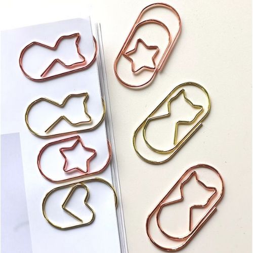 玫瑰金大号胖子回形针普通爱心回形针创意造形别针动物回形针