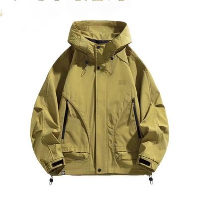 国粹醒狮刺绣图案风衣外套男女通码无性别穿搭