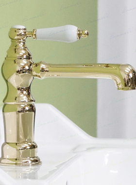 出口品质 NP嘴 酒店民宿别墅用 锆金色 英式欧式复古风面盆水龙头
