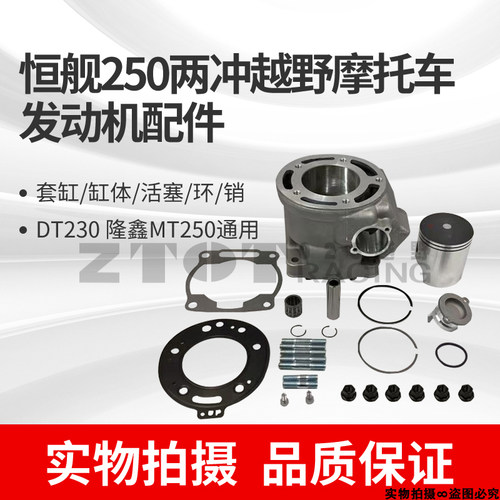 隆鑫MT250恒舰两冲越野摩托车DT230发动机配件2T套缸缸体活塞环销