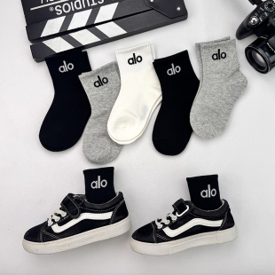 儿童袜子纯棉春秋季男童宝宝运动袜女童中筒袜中大童男孩韩国潮袜