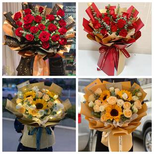 红玫瑰鲜花情人节生日表白花束礼物江苏扬州市宝应县仪征市高邮市